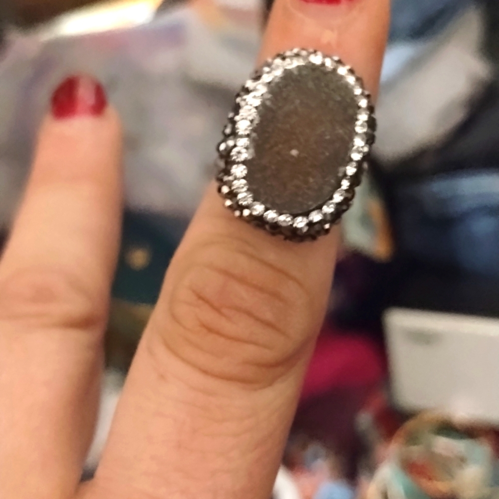 Silver Crystal Ring - image 1